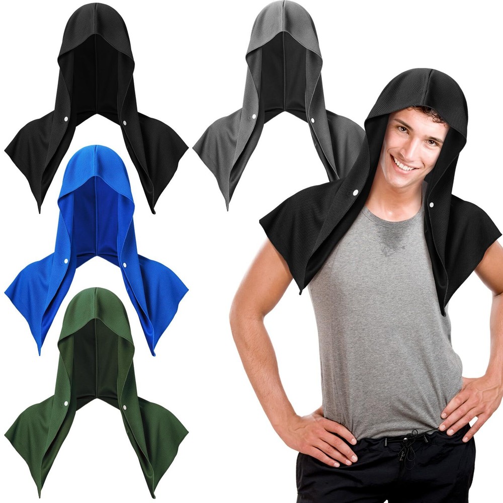 4-Pack Cooling UV 50 Hoodie Towels for Neck & Face Protection  