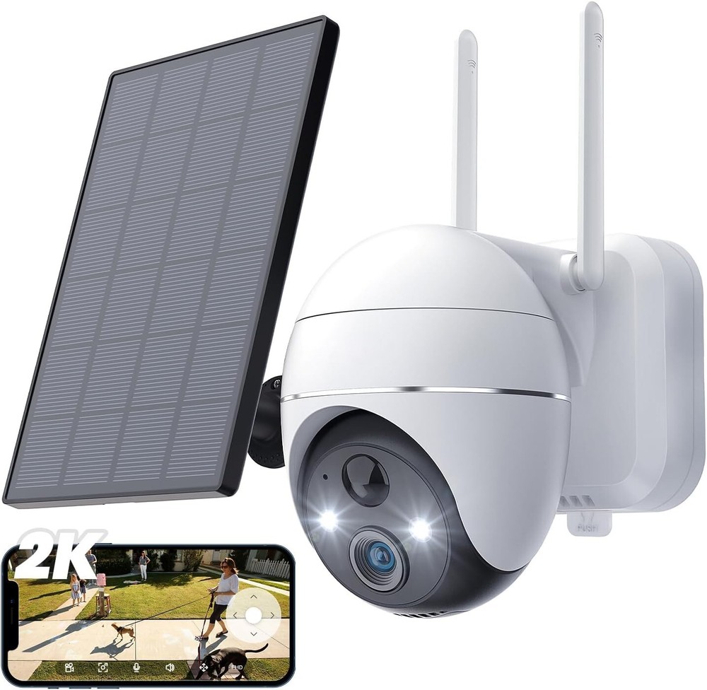 ieGeek Security Camera Outdoor, 2K Wireless WiFi 360°PTZ Camera, Solar Battery