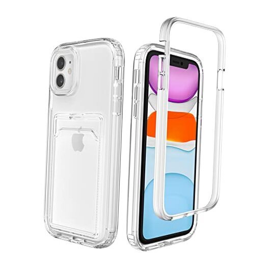 Case for (6.1 inches) Phone Case with Card Holder, Clear iPhone 11 Transparent