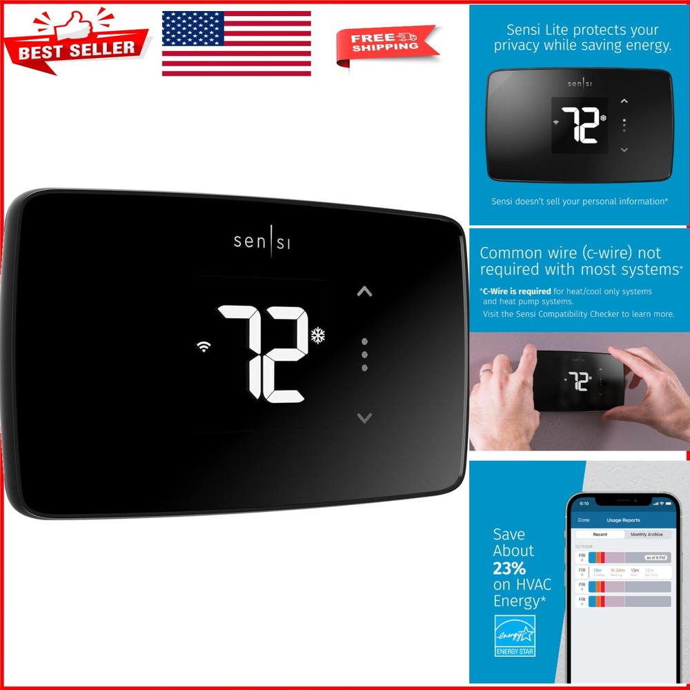 Smart Wi-Fi Thermostat with Remote Control & Energy-Saving Design  