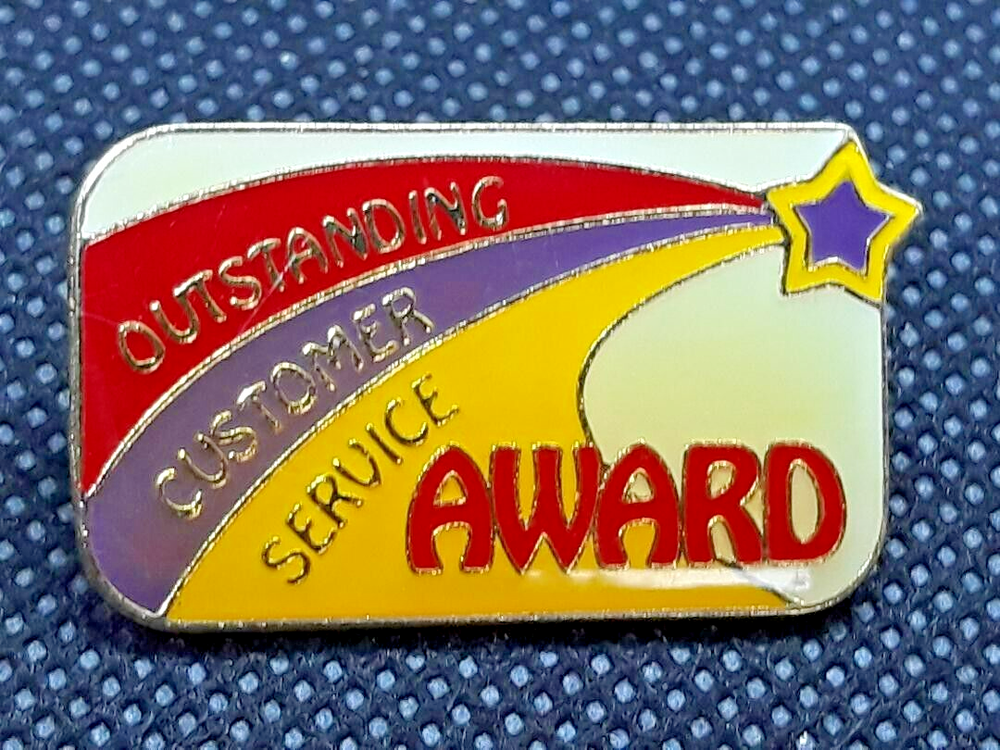 Outstanding Customer Service Award Rainbow Shooting Star Lapel Pin-image