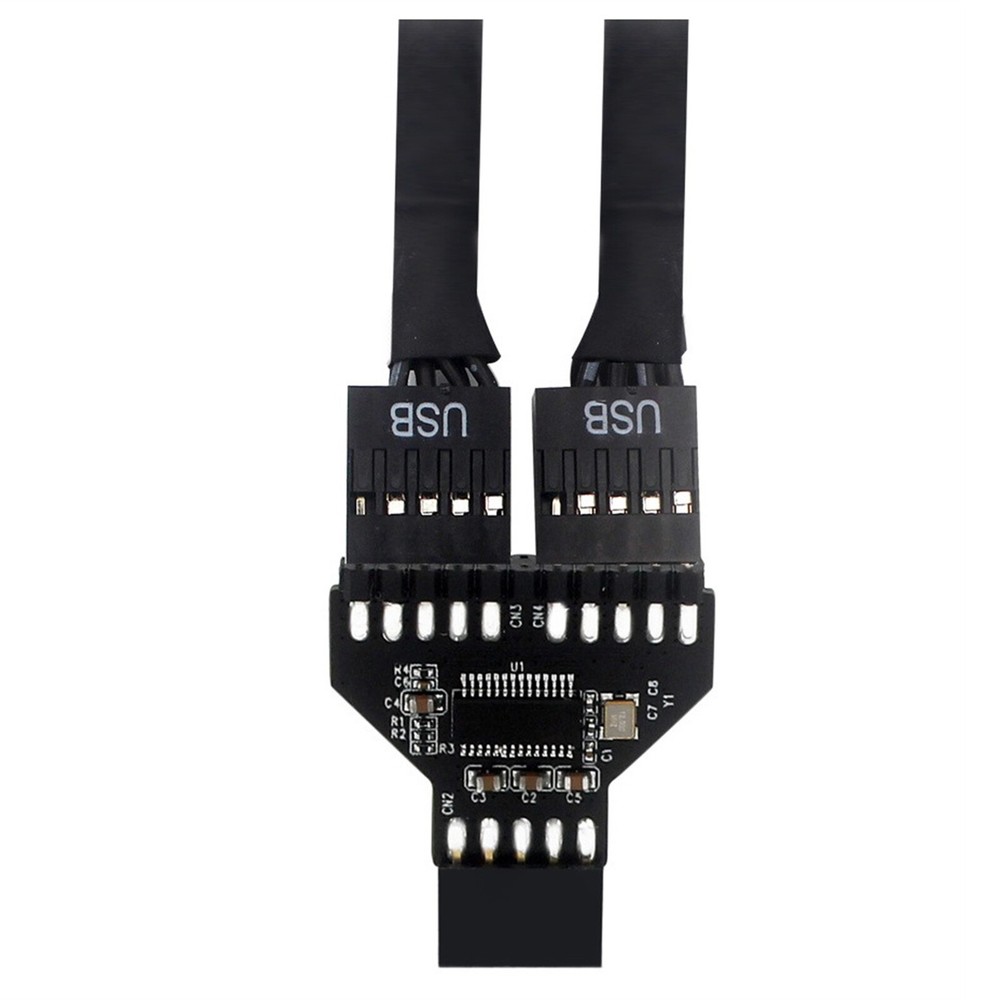 1-to-2 USB 2.0 9-Pin Splitter Cable with Female to Dual Male Extension Hub