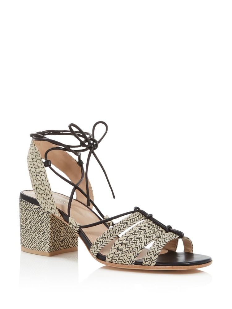 POUR LA VICTOIRE Womens Beige Woven Woven Amada Open Toe Block Heel Sandals 9.5