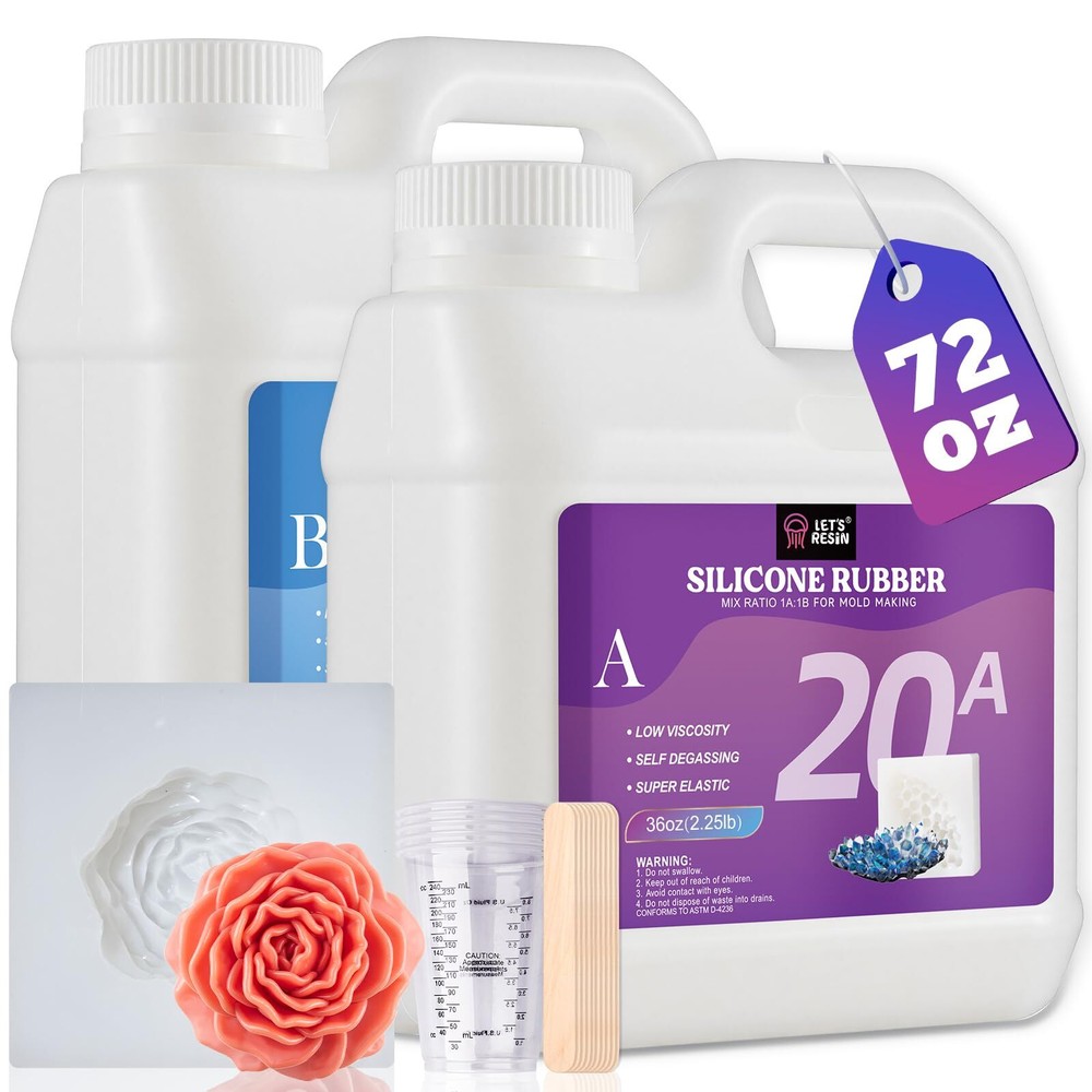 72oz Non-Toxic Platinum Silicone Rubber Mold Kit by LET'S RESIN