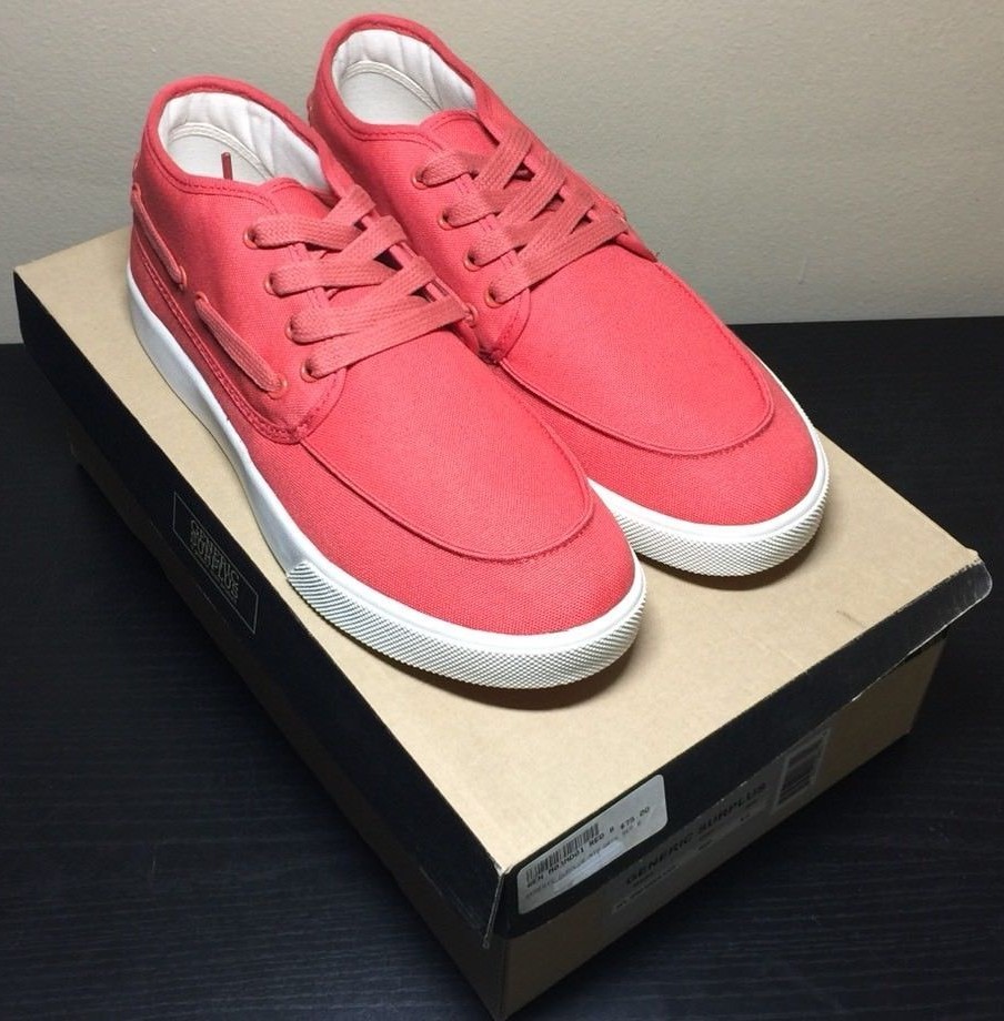 New Generic Surplus Red Boat Shoes Mid Deck Sneakers Size 8 NWB-image