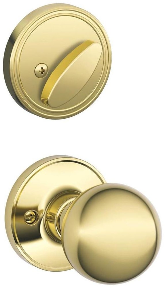 Schlage JH59-COR Corona Brass Single Cylinder Interior Handleset Pack  