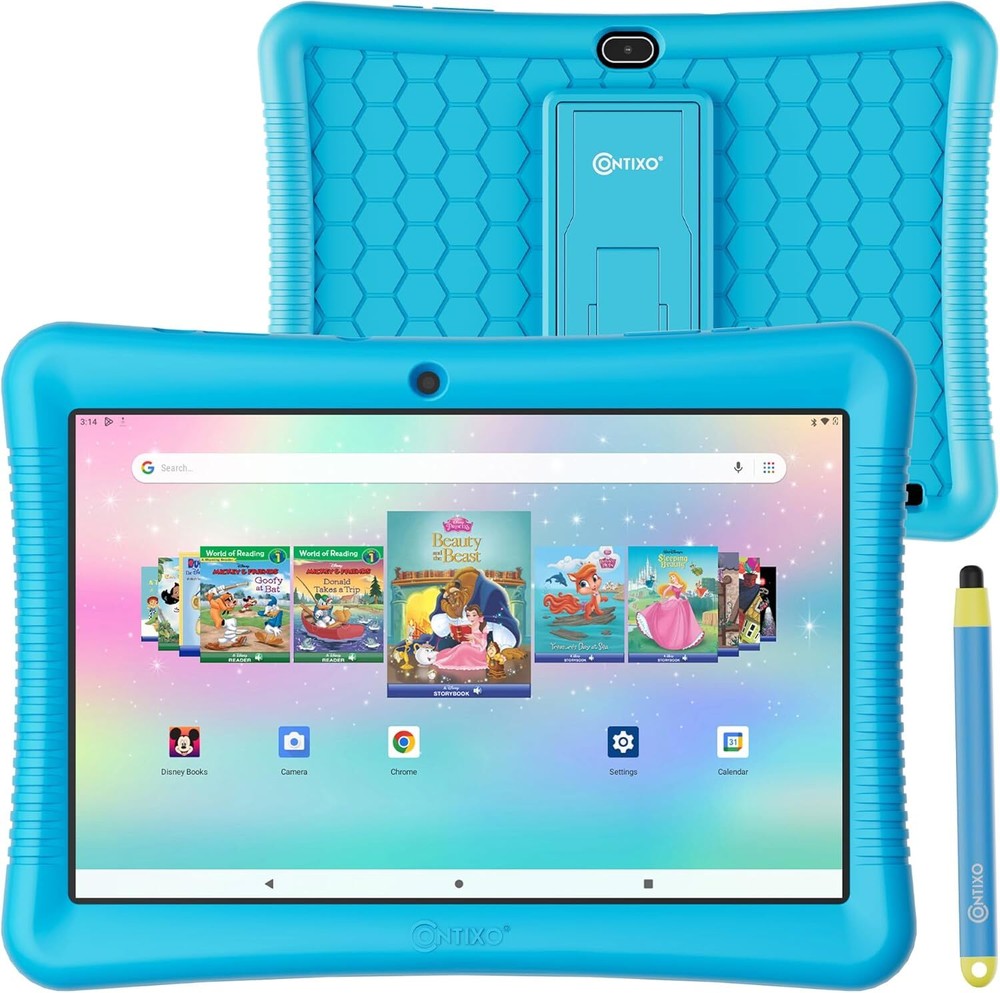 Contixo Kids Tablet K102, 10-inch HD, Toddler with Camera, Blue