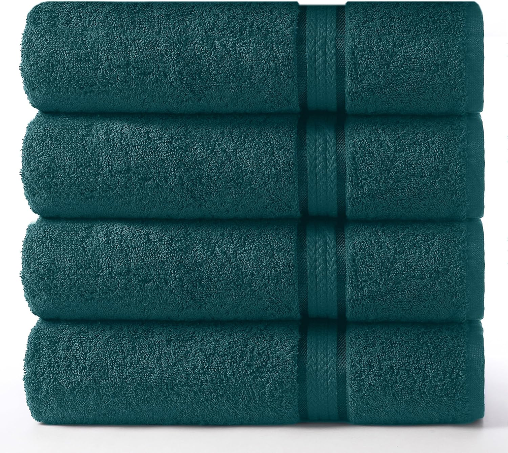 Ultra Soft 4 Pack Oversized Extra Large Bath Towels 30X54 Teal Weighs 22 Ounces