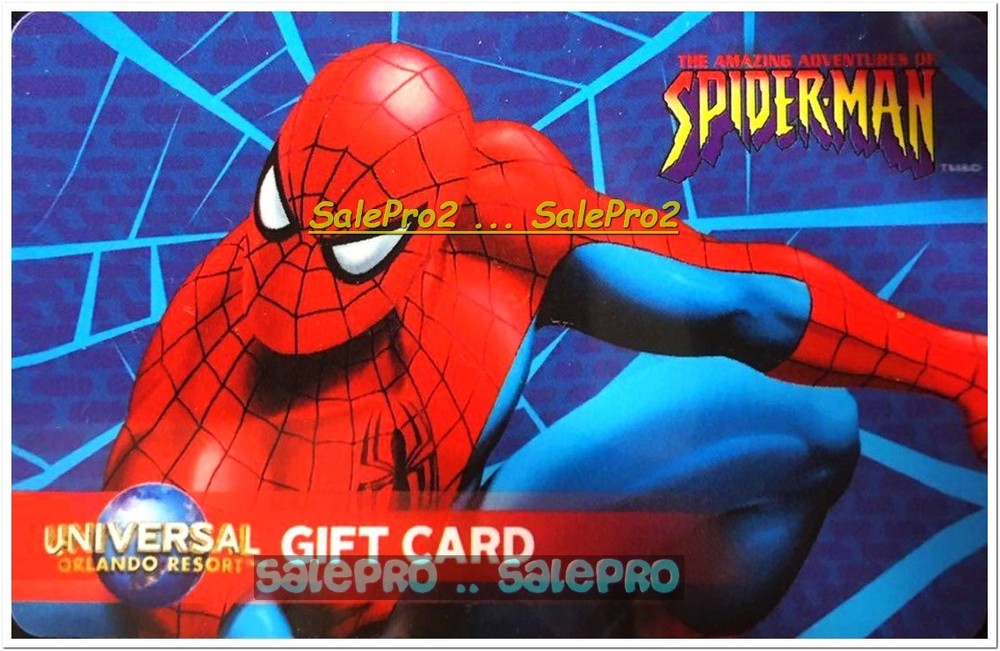 Universal Studios Florida Orlando Spiderman Movie Rare Collectible Gift Card
