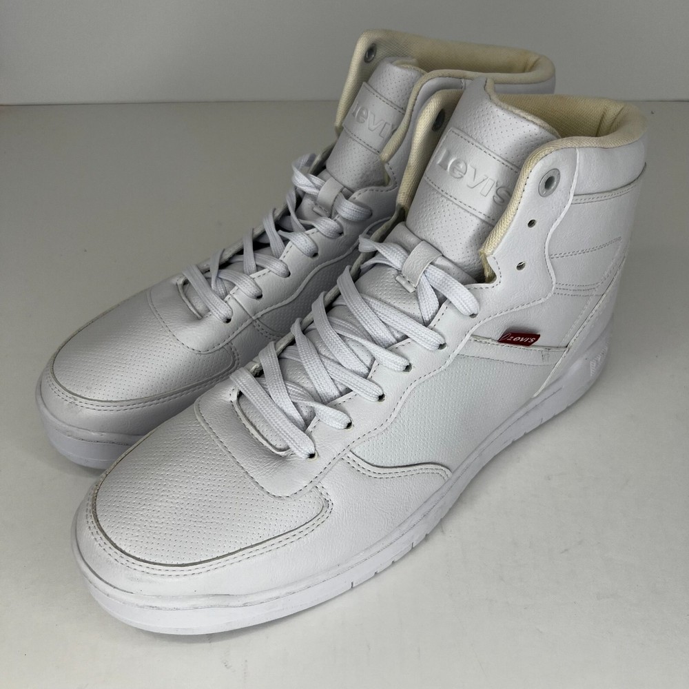 Levis Mens 510251W931 White High Top Lace Up Sneakers Size 13 Casual Shoes