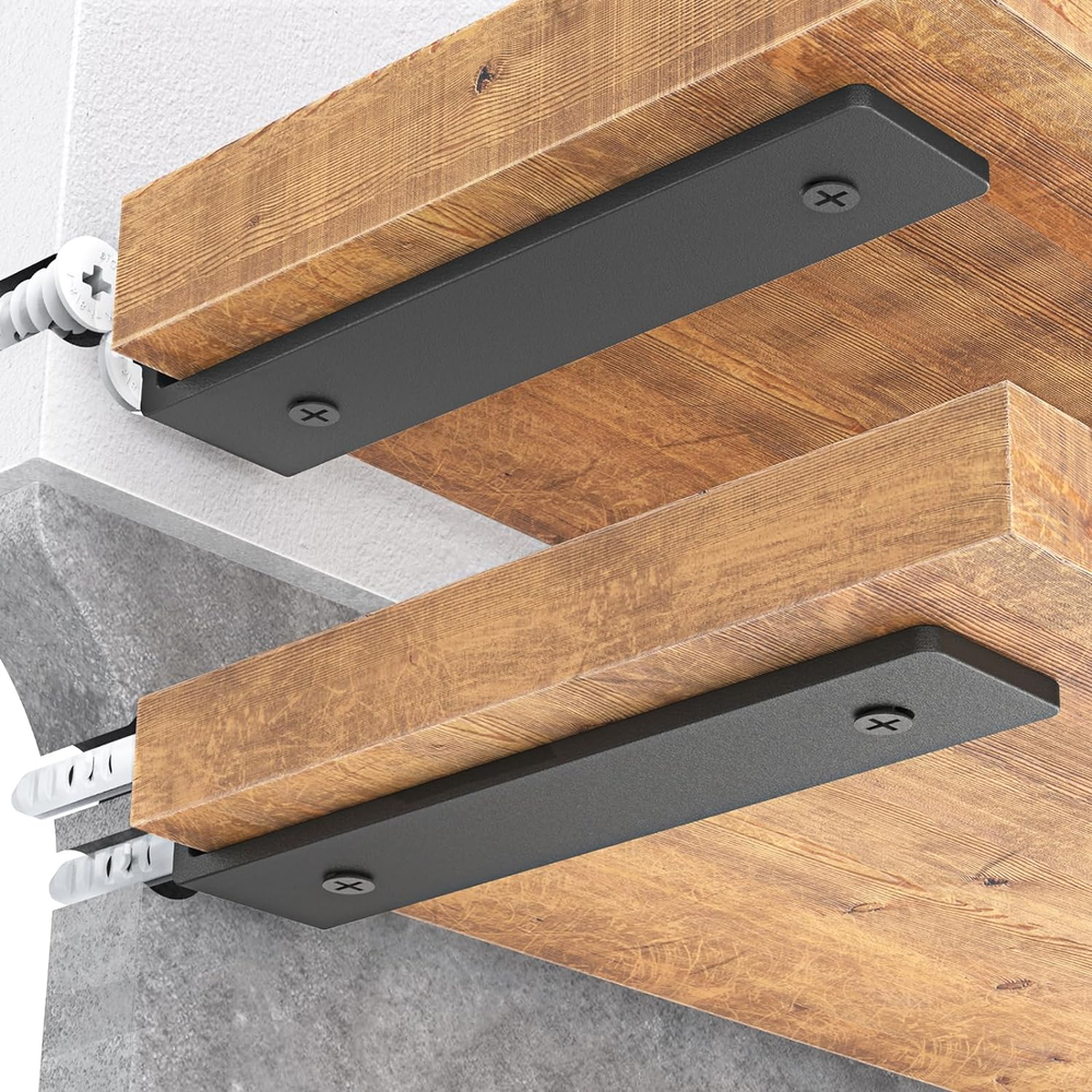 Shelf Brackets, Heavy Duty Floating Shelf Bracket 6 Inch for 2×4” Wood Stud, 4 P