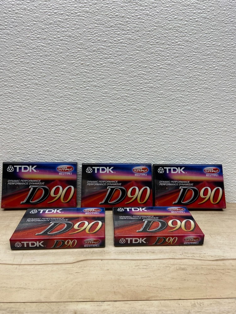 Vtg TDK High Output D90 IECI Type I Audio Cassette Tape Lot Of 5 Sealed