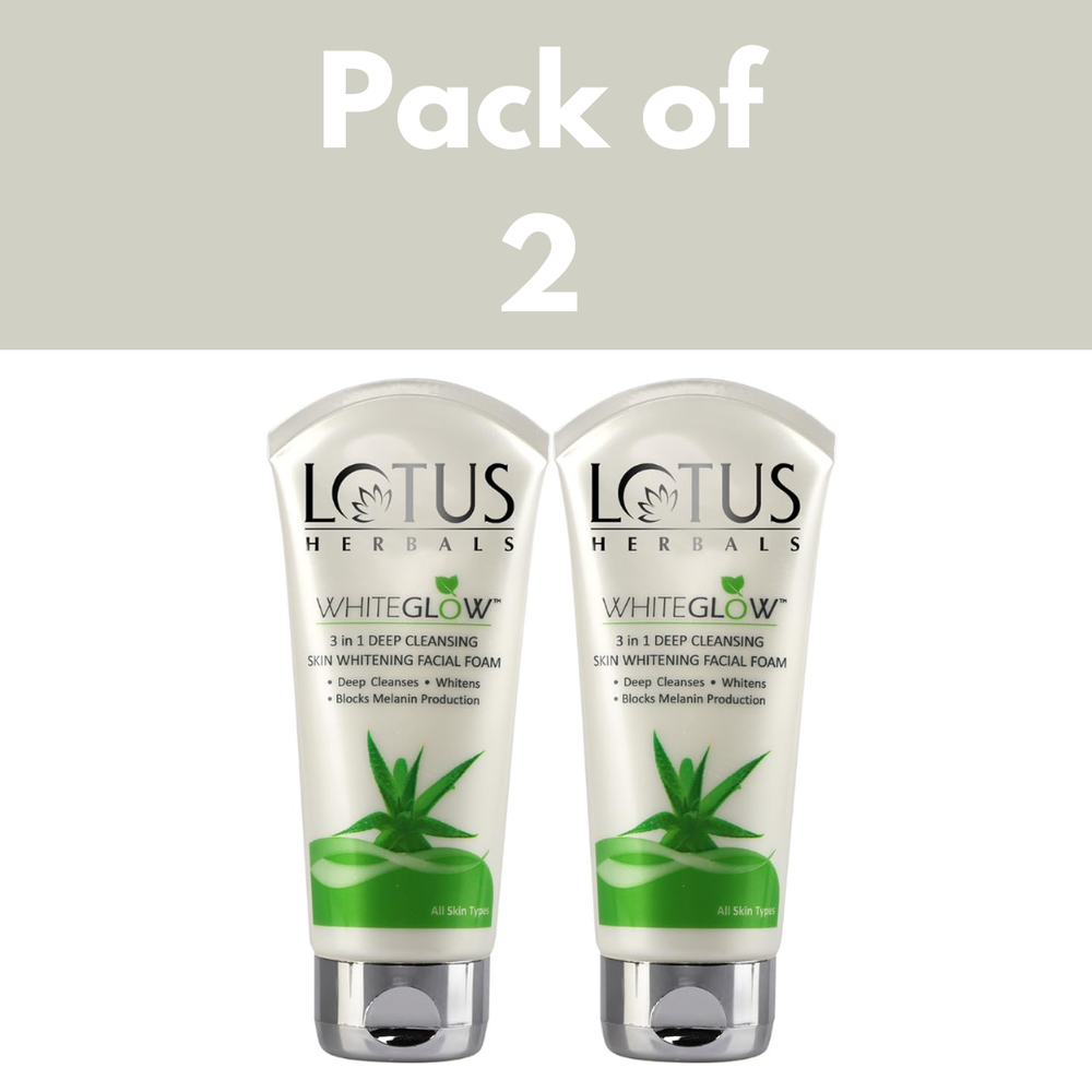 Lotus Herbals 3-in-1 Deep Cleansing Foam Face Wash for Women & Men 100g