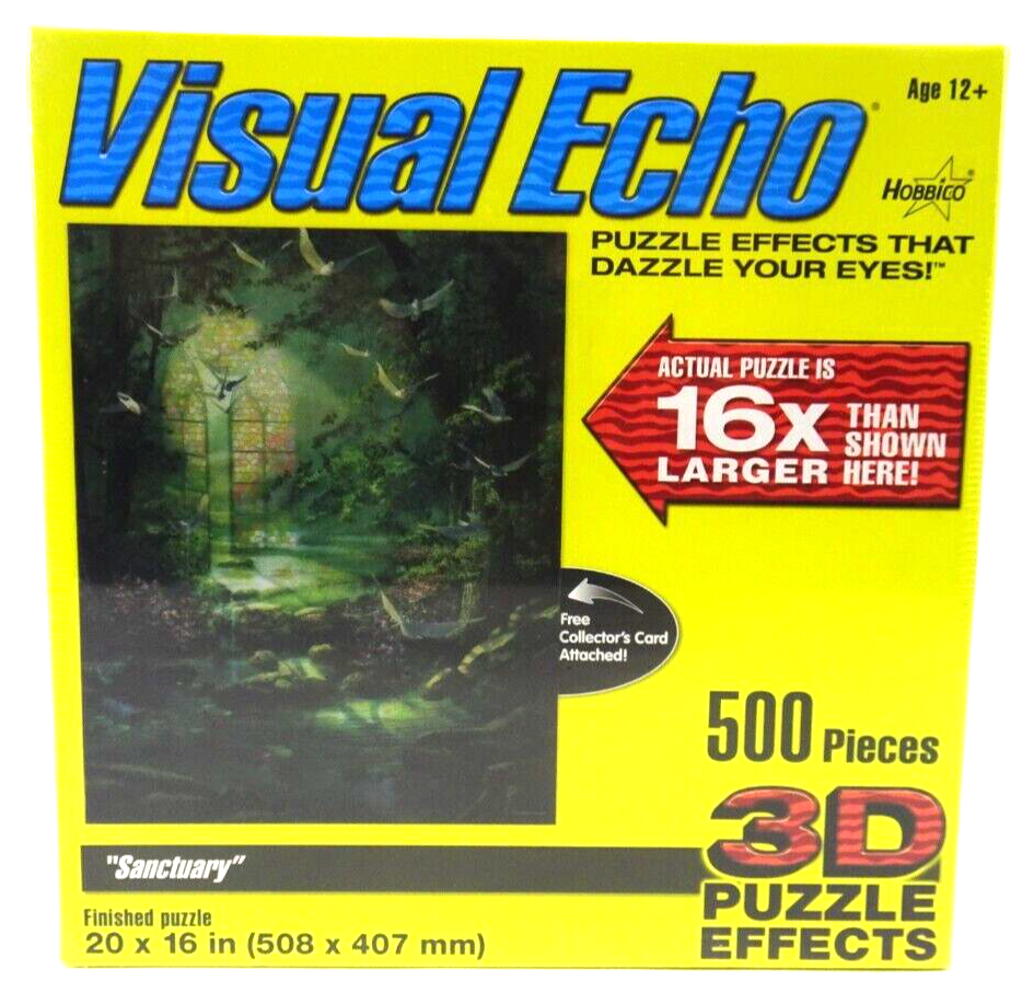 Visual Echo 500 Pieces 3D Puzzle Effects 20x16 Sanctuary 2007 FACTORY SEALED BOX-image