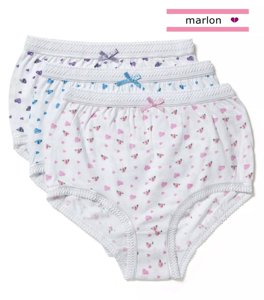 Ladies 12-Pack Marlon 100% Cotton Full Briefs Floral Knickers Underwear