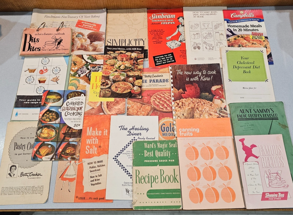 A Collection of 21 Mid-Century & Vintage Recipe Booklets and Cooking Ephemera