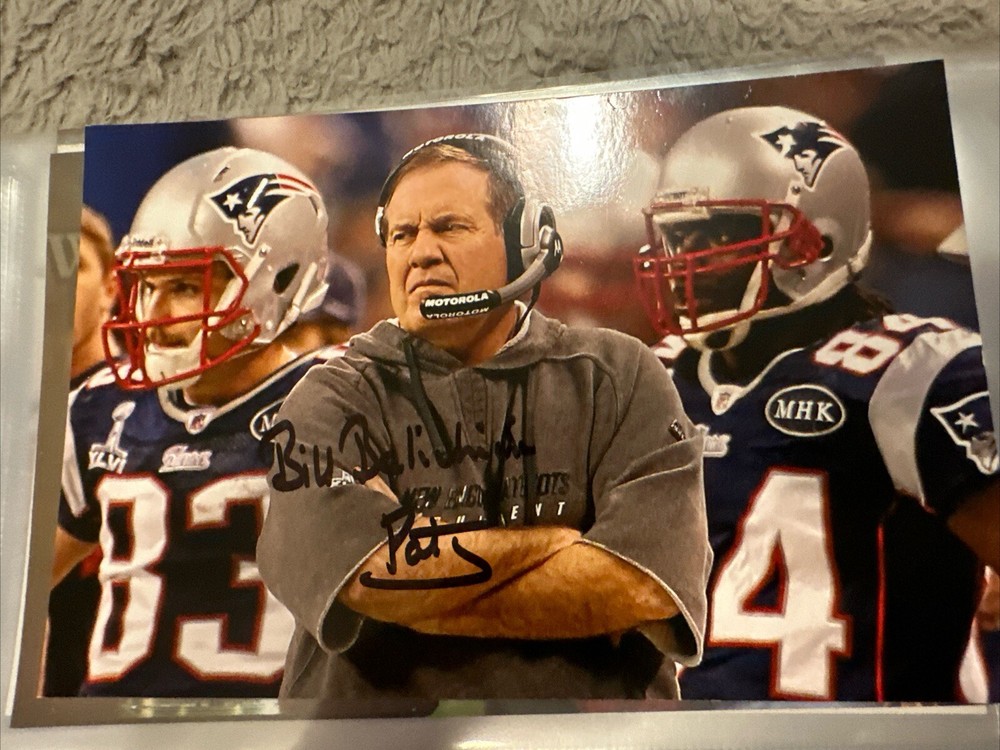 Bill Belichick signed 4x6 photo New England Patriots NFL Autograph