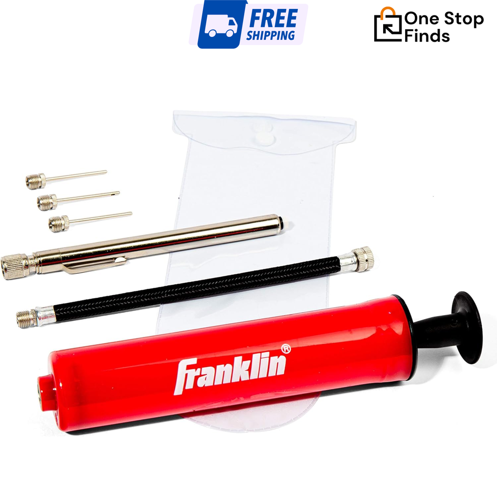 Franklin Sports Ball Pump Kit w/ Needles, Hose, Air Gauge & Carry Bag - 7.5