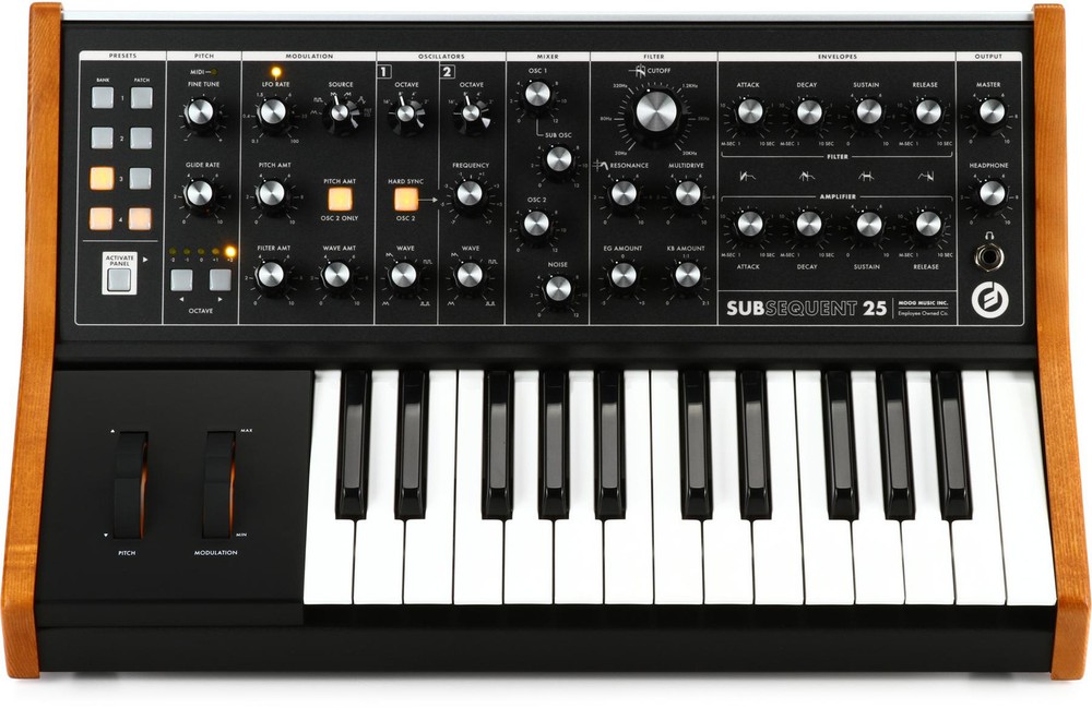 Moog Subsequent 25 Compact Analog Synth with Rich Bass & Lead Tones