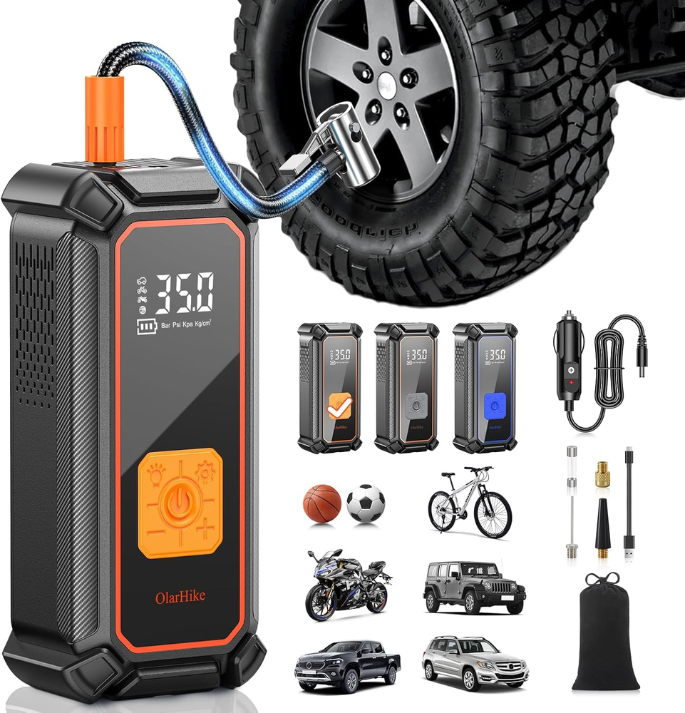 Portable 12V Cordless Tire Inflator - Fast Auto Air Compressor Pump for Cars