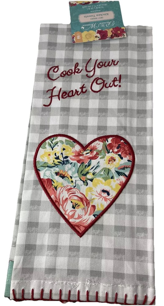 Pioneer Woman Sweet Romance Kitchen Towels - set of 2- Cook Your Heart Out