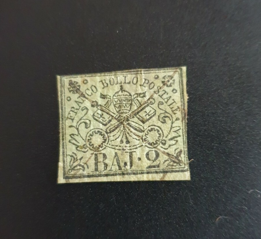 RARE Papal Coat Of Arms, Imperforate Stamp-image