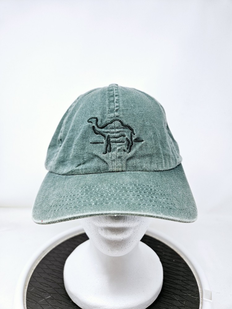 VINTAGE 90s Camel Cigarette Green Embroidered Strapback Hat FAST SHIPPING