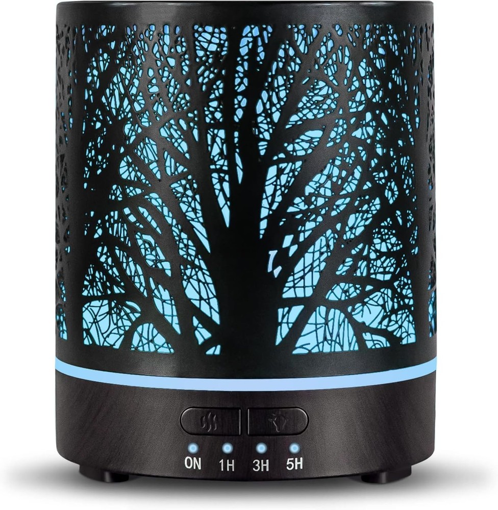 300ml Black Metal Essential Oil Diffuser for Aromatherapy