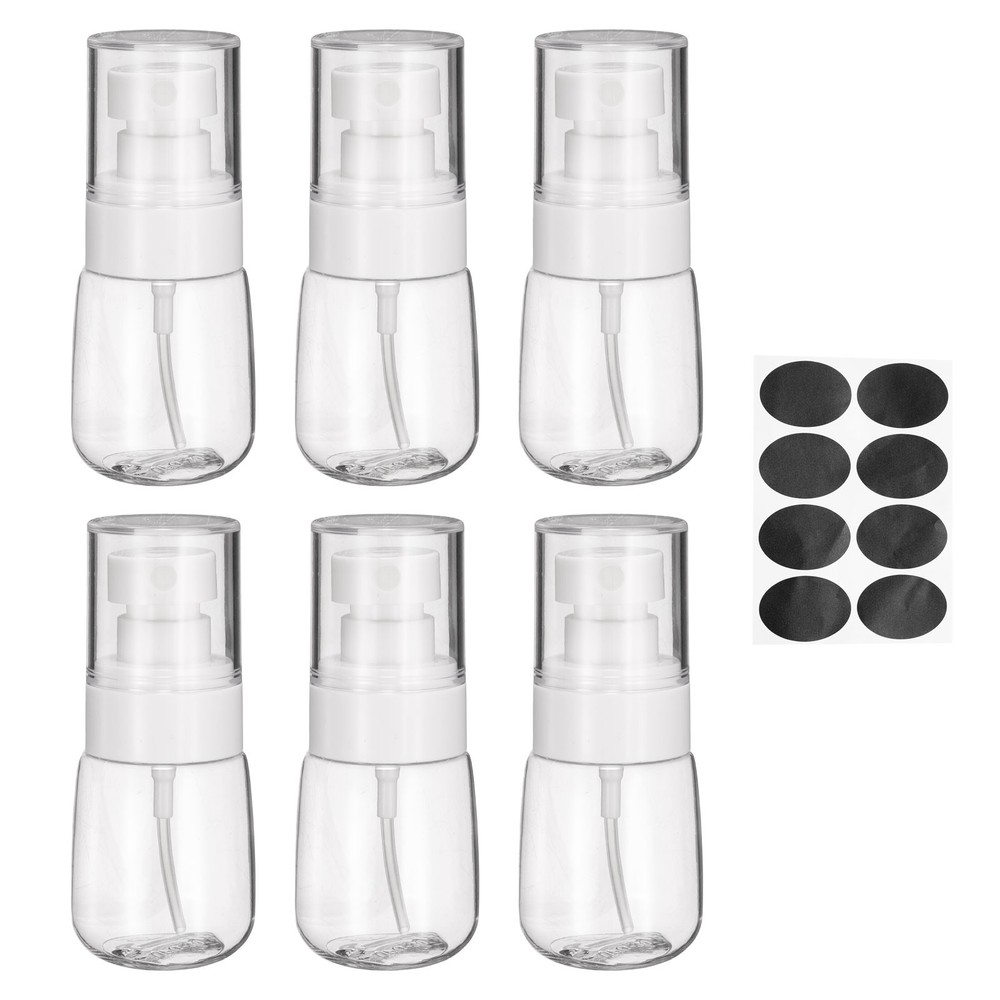 6Pcs 30ml Clear Travel Spray Bottles with Labels