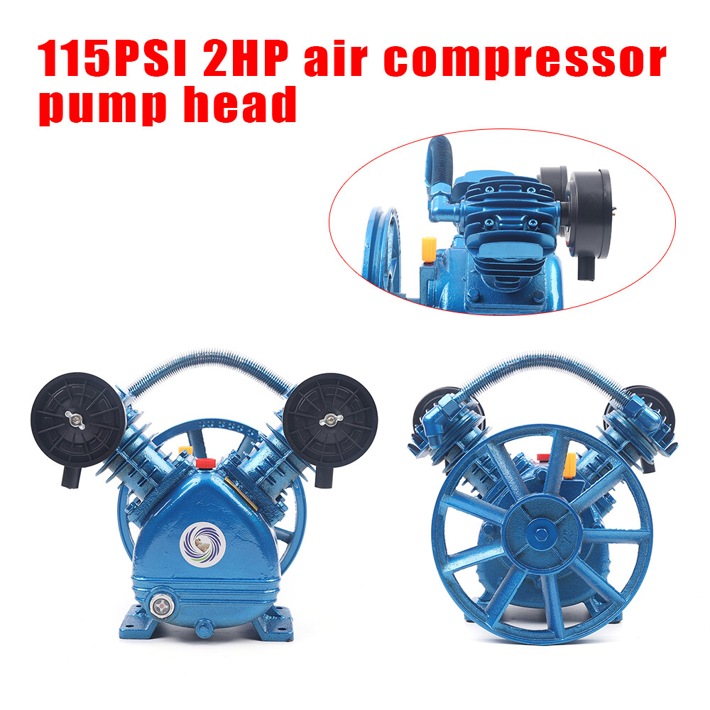 V-0.17/8 2HP 2 Piston V Type Twin Cylinder Air Compressor Pump Head Single Stage