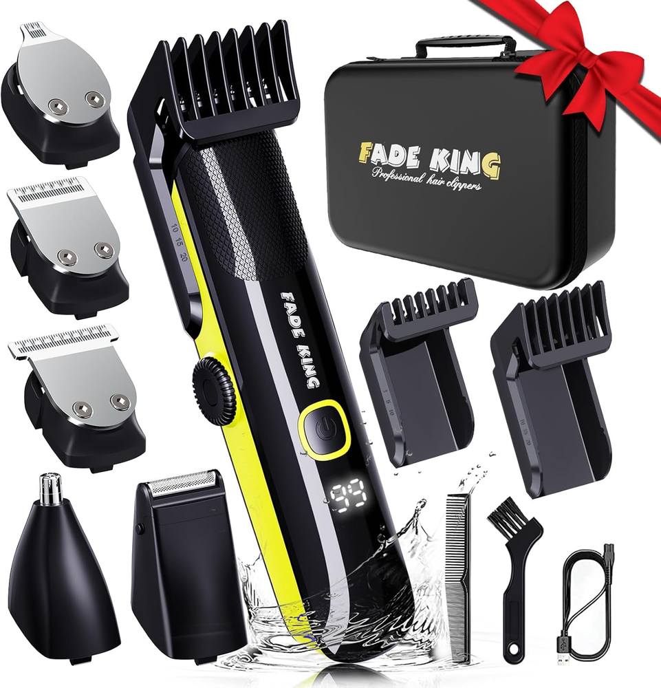 All in One Beard Trimmer with Adjustable Combs IPX7 Waterproof for Men