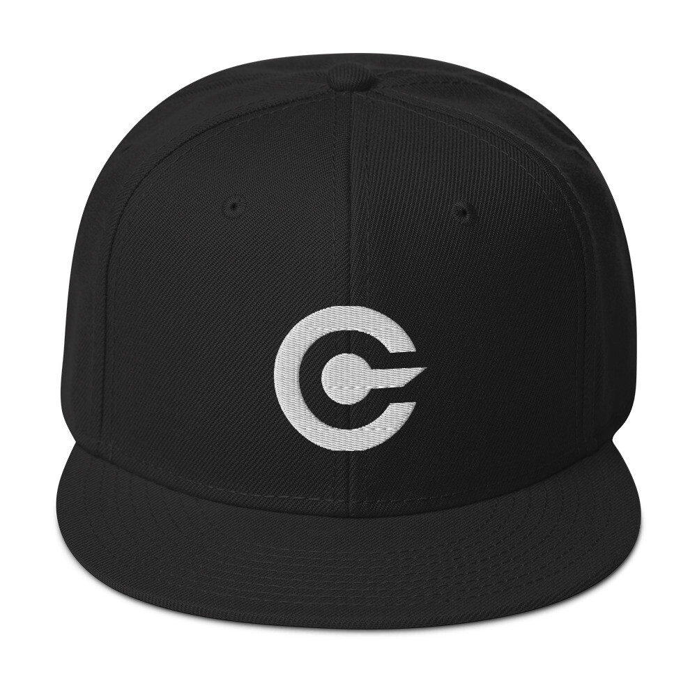 Crypto Symbol Digital Money Embroidered Snapback Flat Bill Cap  -image