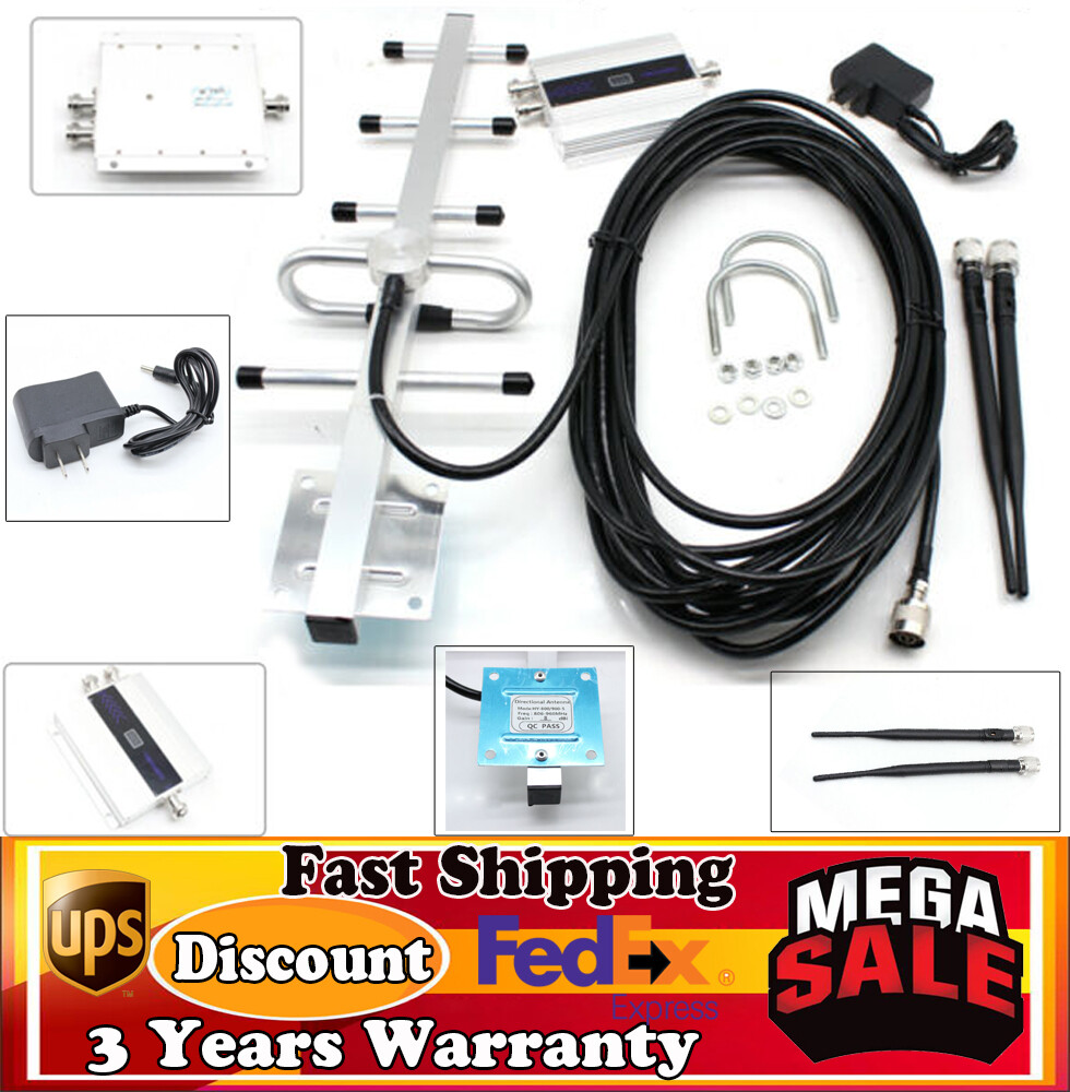 GSM 900MHz Mobile Cell Phone Signal Booster Amplifier Repeater Antenna Home LED