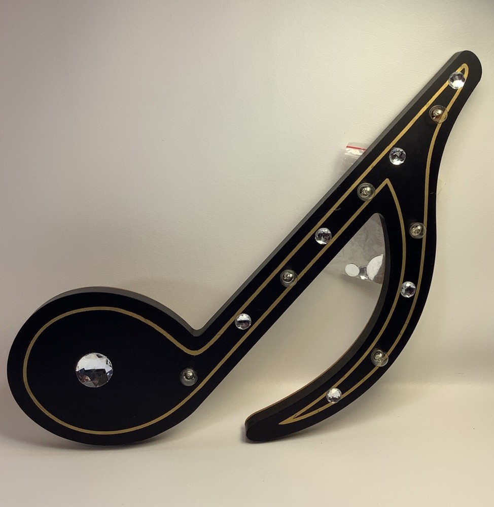 Glow-in-the-Dark Musical Note Wall Art with LED Lights Minor Flaws Detailed in Description  