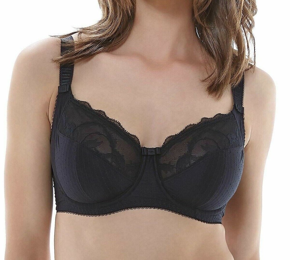 Sujetador Fantasie Zoe Negro Encaje Talla 36G Con Aros Soporte Lateral Balcón 9262 Nuevo