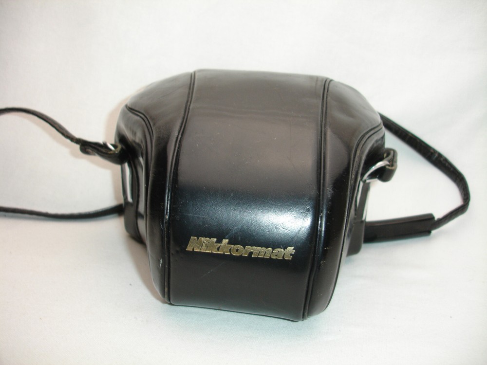 Nikon Nikkormat Nikomat Camera Leather Eveready Hard Case Strap Black Fair #5294