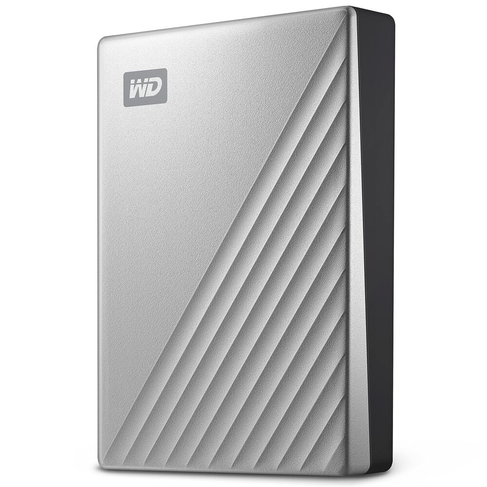 4TB Silver Portable External Hard Drive USB C USB 3.1 with Password Protection-image