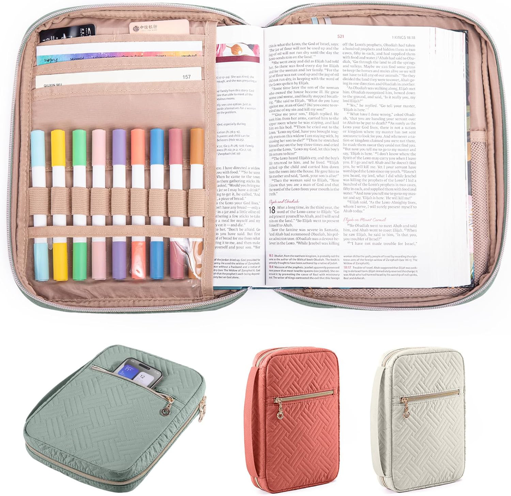 Bible Cover for Women - Soft Carrying Case - Church Bag - Bible Sleeve