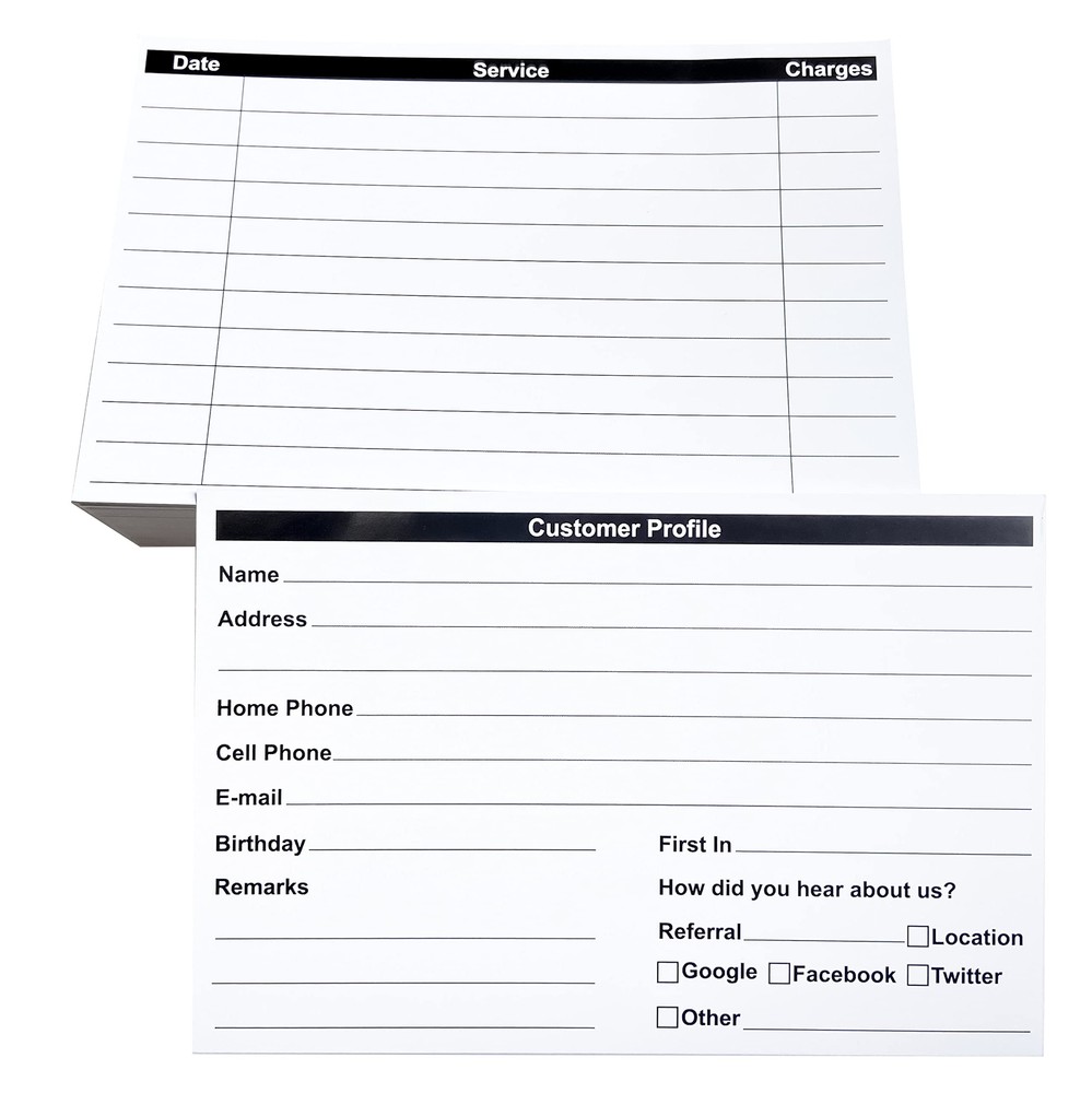 Business Client Profile Cards – 6x4 Inch Customer Tracking for Stores-image