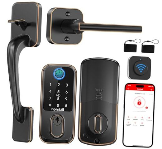 Keyless WiFi Smart Lock with Handle for Front Door Access  