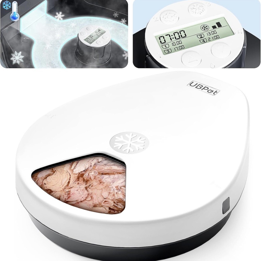 UBPET F10 Automatic Cat Feeder Wet Food, 5 Meal Pet Digital Dispenser with 3