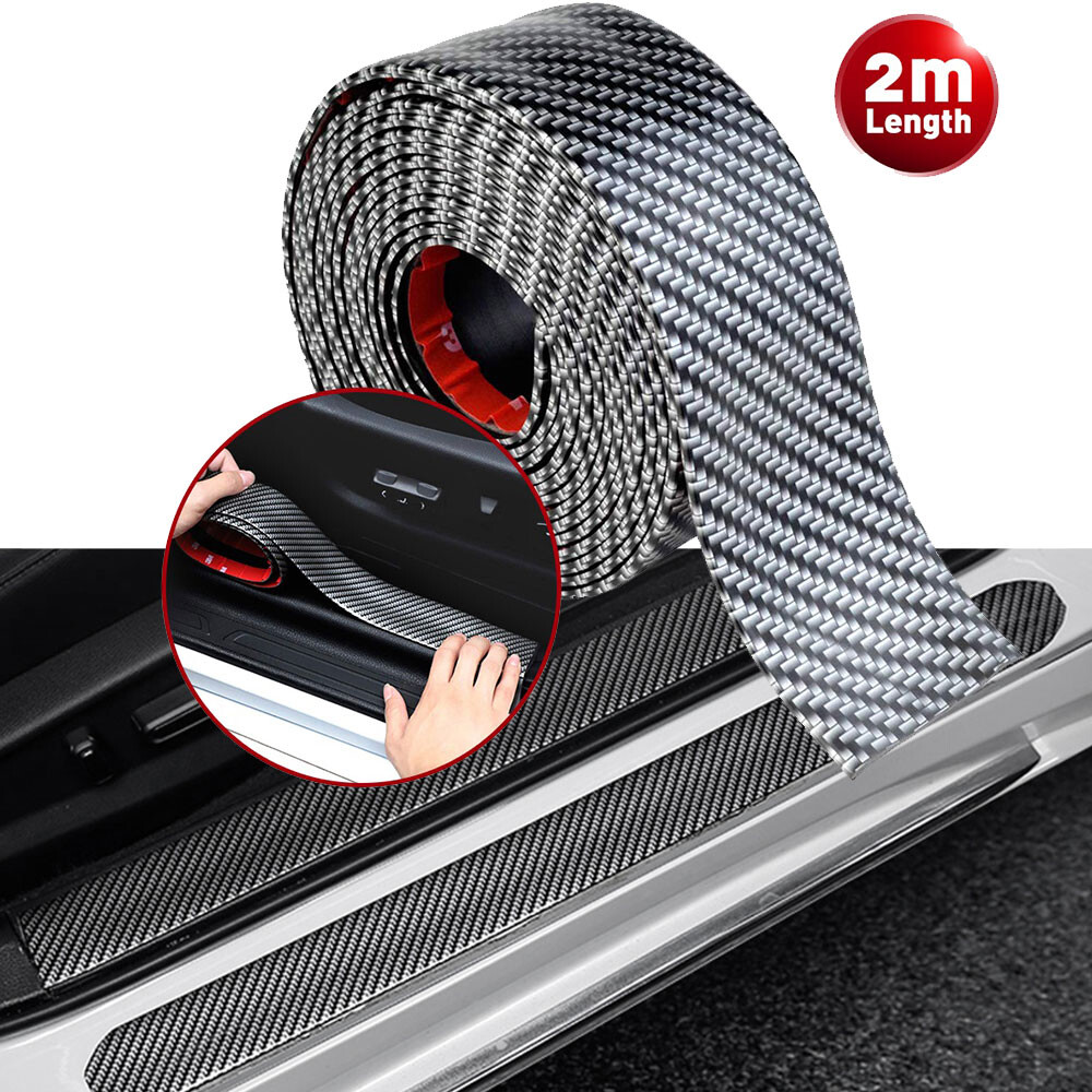 A roll Carbon 3D 2MX3CM Fiber Pattern Door Automobile Sill Anti-Collision Strip