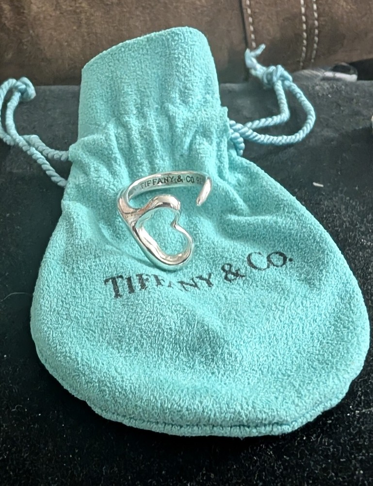 Tiffany & Company Elsa Peretti Open Heart Ring 925 Silver