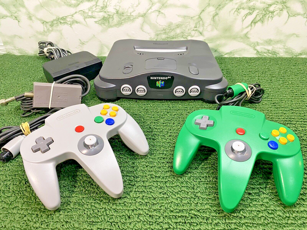 Nintendo 64 N64 Console Bundle NUS-001 w/ Power Supply, RF Switch & 2 Controller