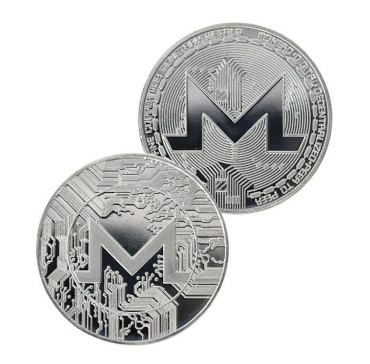 Monero Coin - Silver Metal Physical Blockchain Cryptocurrency Collectible Coin-image
