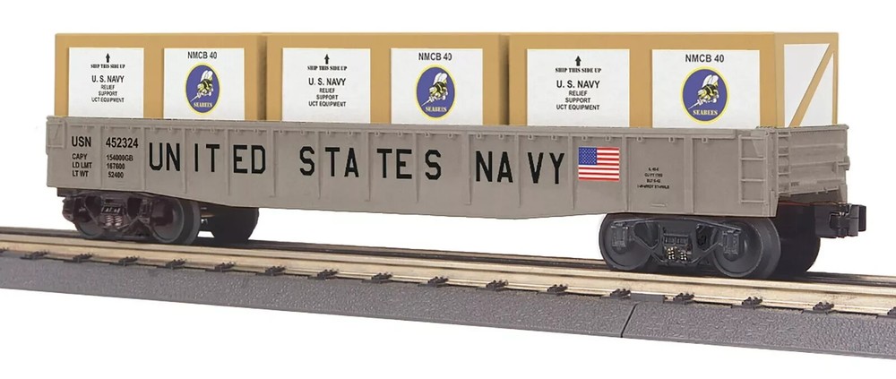 MTH O Gauge RailKing US Navy Gondola Car with Crates 30-72251 NIB