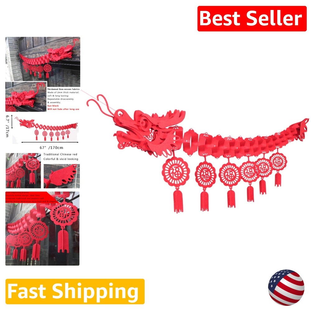 Chinese New Year Dragon Decorations - 1.7m Long - Traditional & Modern Craft