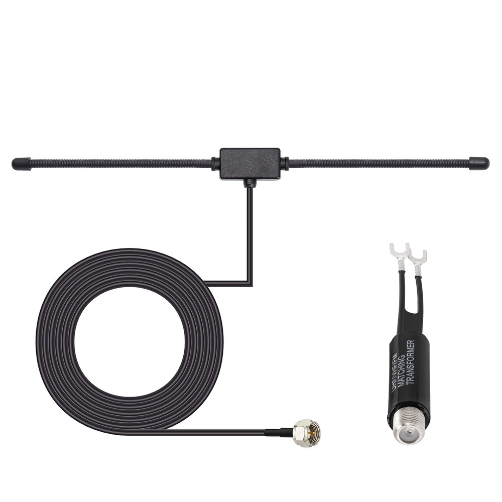 t75 Ohm 300 Ohm FM T Shape Dipole Antenna for Indoor Digital HD Radio Table Top