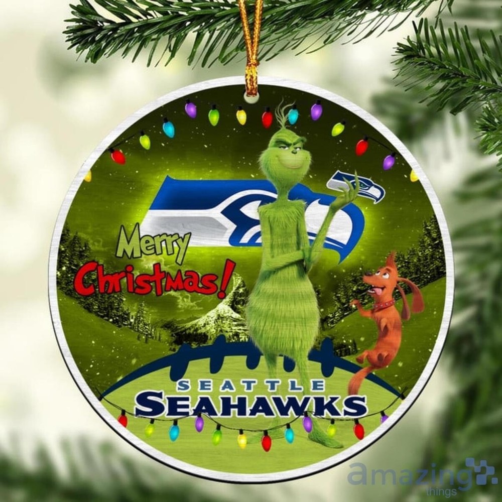 Custom Grinch Seattle Seahawks Christmas Ornament Gift for Football Fans
