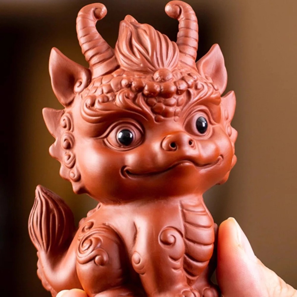 Purple Sand Tea Pet Dragon Ornament - High-Quality Tea Companion-image